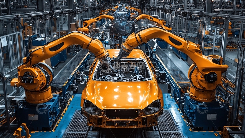 高清大图下载【趣麦麦图】汽车制造自动化生产线