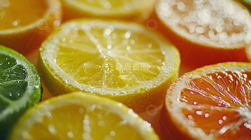 高清大图下载【趣麦麦图】柑橘类水果切片特写