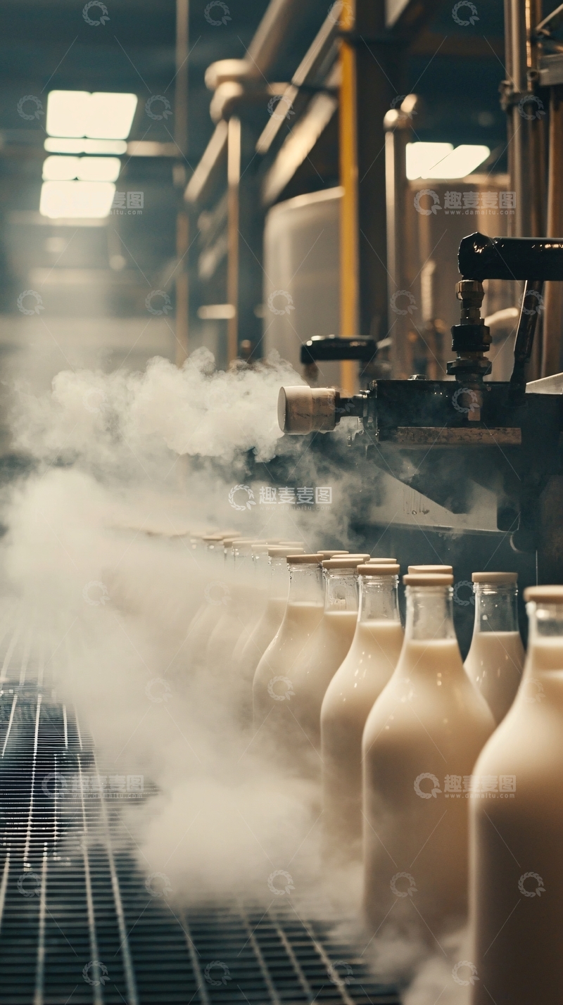 高清大图下载【趣麦麦图】牛奶灌装生产线