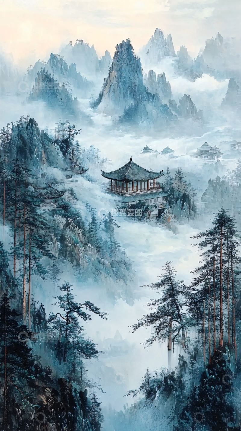 高清大图下载【趣麦麦图】水墨山水画460