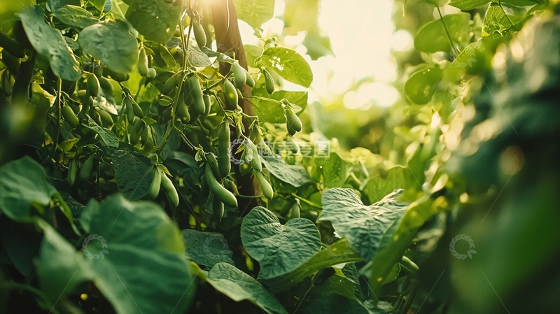 高清大图下载【趣麦麦图】阳光下绿油油的毛豆田