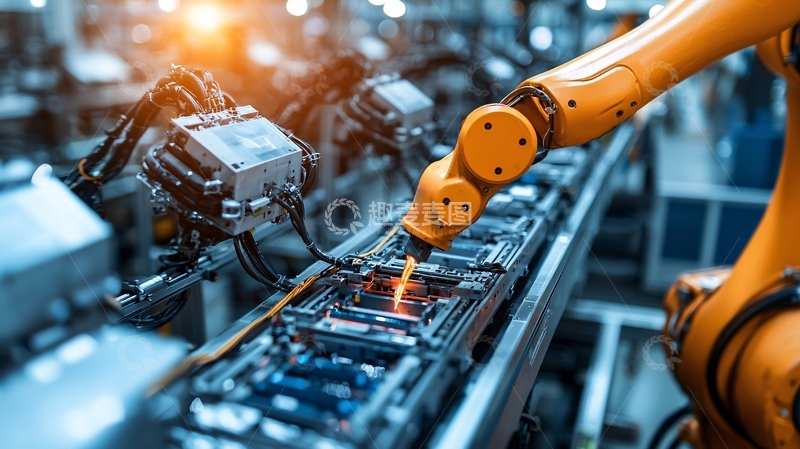 高清大图下载【趣麦麦图】工业机器人操作电路板