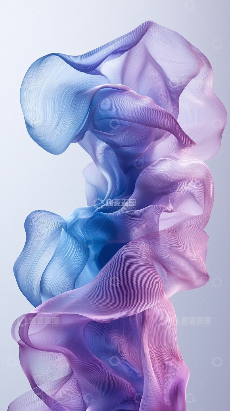 高清大图下载【趣麦麦图】轻盈飘逸的紫色丝绸
