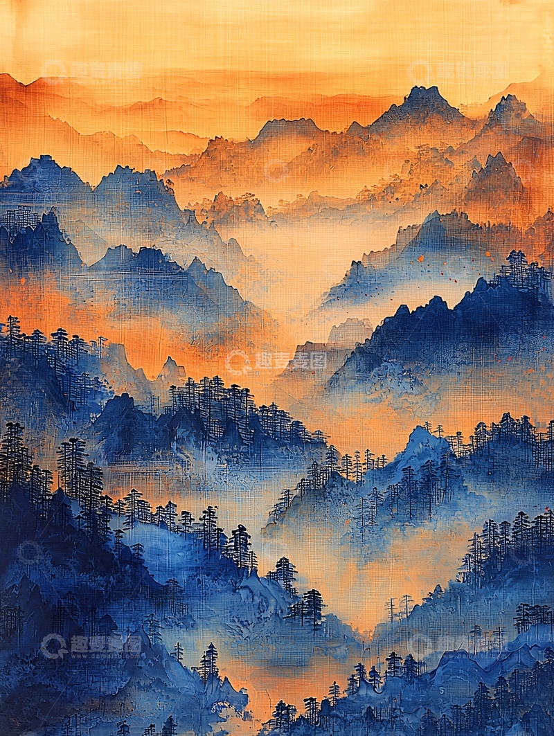 高清大图下载【趣麦麦图】水墨山水画意境深远