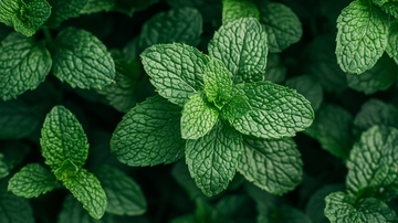 绿油油的薄荷叶特写