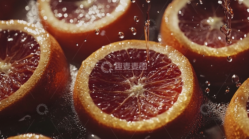 高清大图下载【趣麦麦图】血橙切片