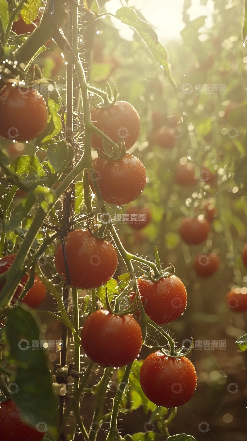 高清大图下载【趣麦麦图】阳光下成熟的西红柿