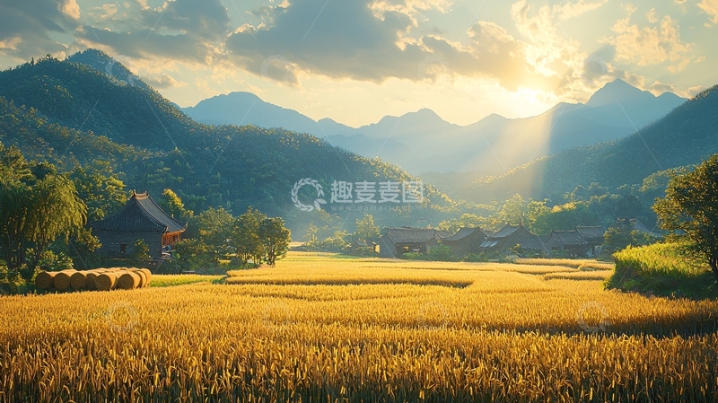 高清大图下载【趣麦麦图】金色麦田