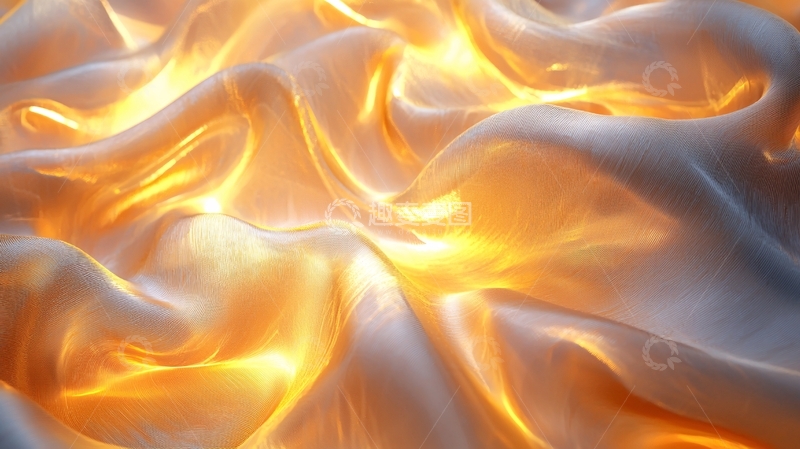 高清大图下载【趣麦麦图】金色光芒下的丝绸褶皱