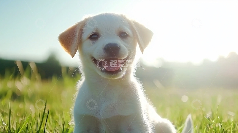高清大图下载【趣麦麦图】阳光下的小狗