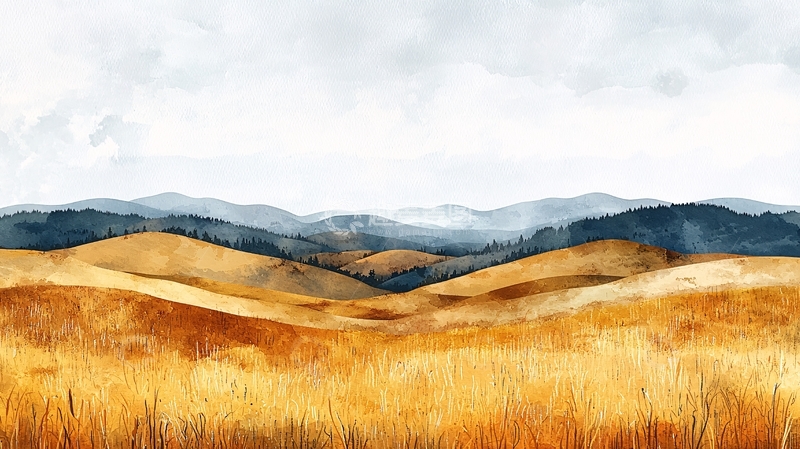 高清大图下载【趣麦麦图】水彩画风景