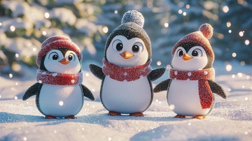 戴帽子的企鹅宝宝