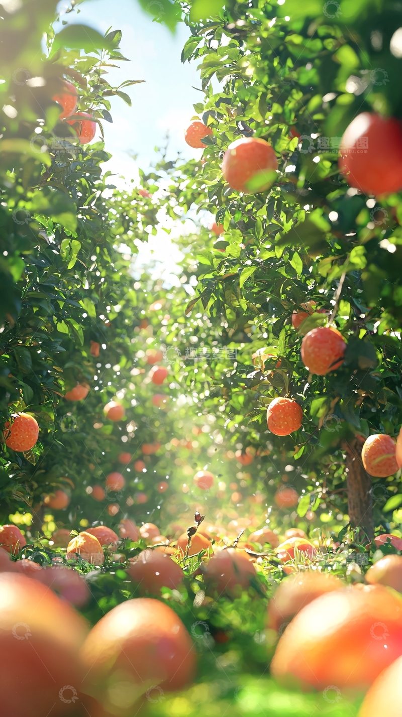 高清大图下载【趣麦麦图】阳光洒满苹果园