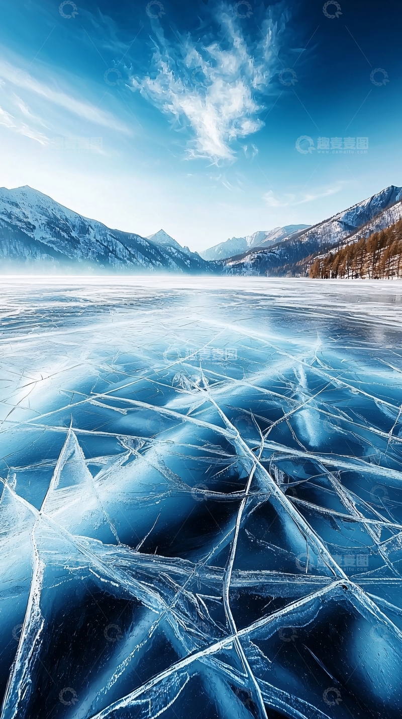 高清大图下载【趣麦麦图】冰封湖面
