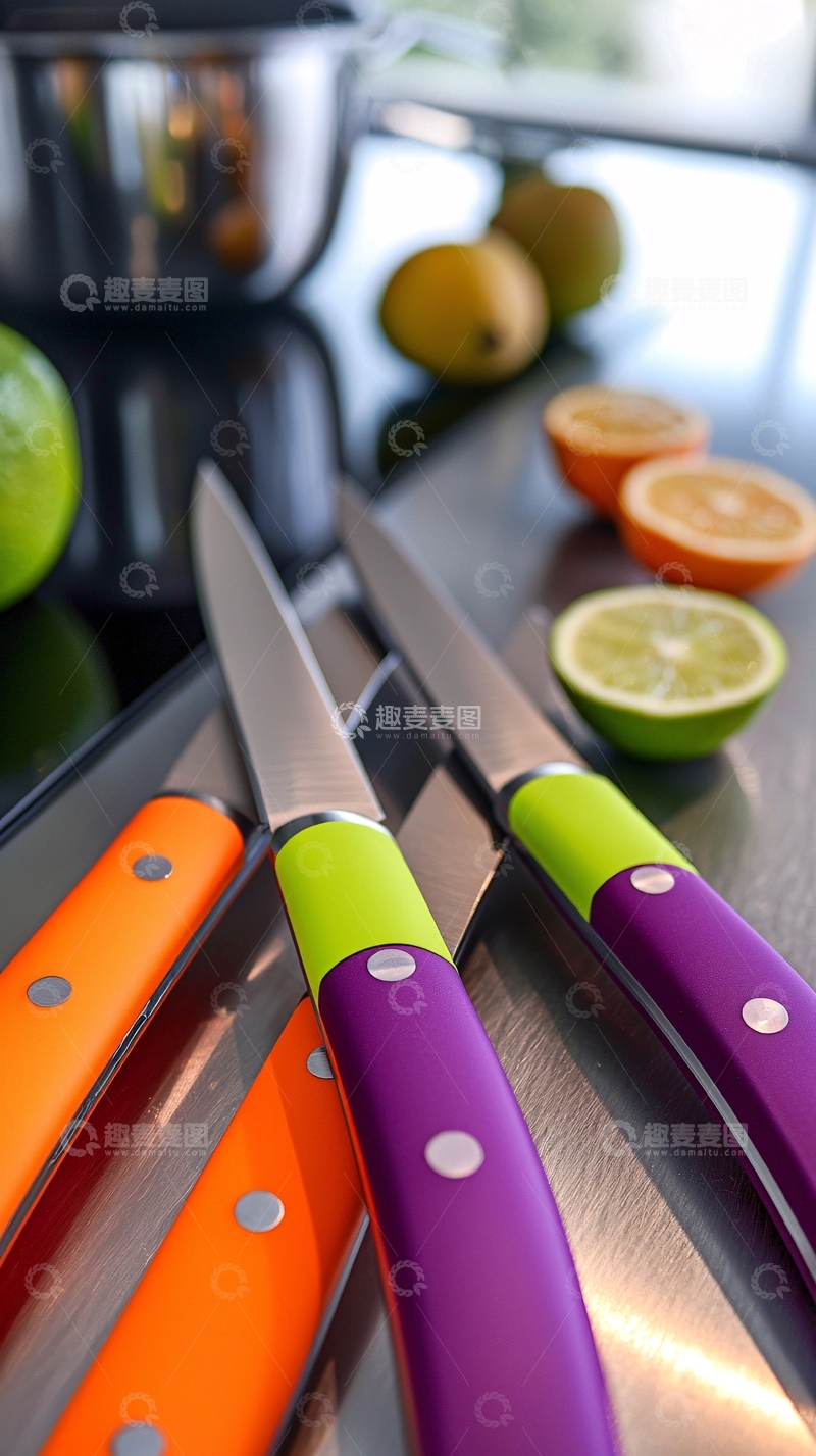 高清大图下载【趣麦麦图】厨房彩色水果刀