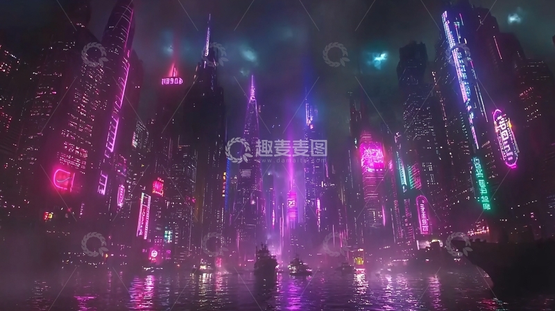 高清大图下载【趣麦麦图】未来都市夜景148