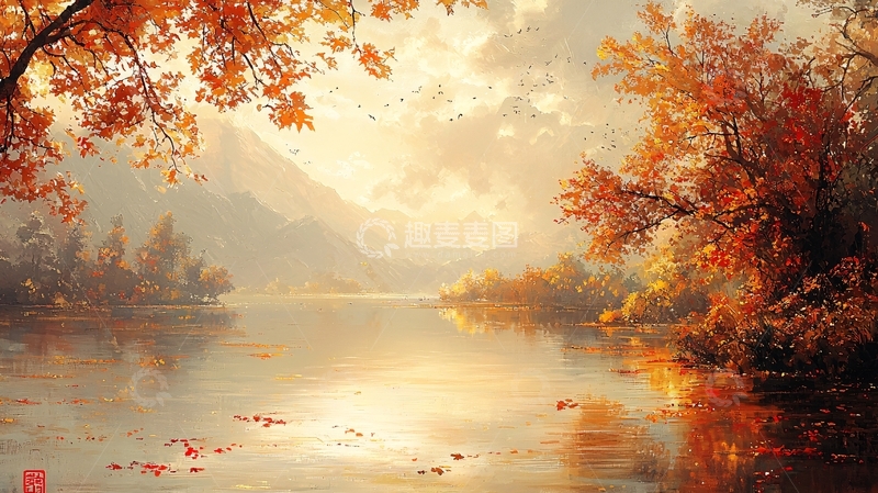 高清大图下载【趣麦麦图】秋日湖面