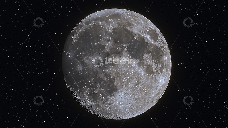 高清大图下载【趣麦麦图】深邃夜空中满月高清图