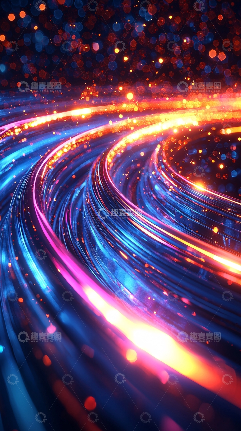 高清大图下载【趣麦麦图】科技感光纤数据流动