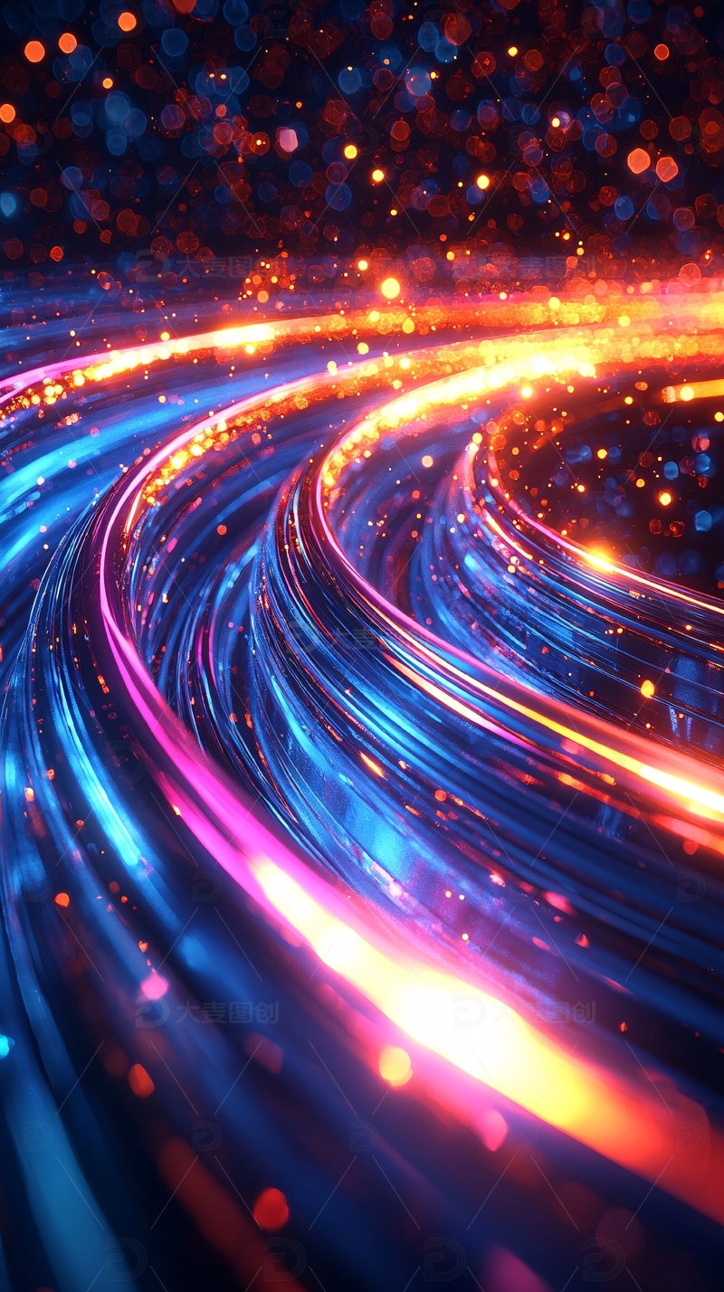 高清大图下载【趣麦麦图】科技感光纤数据流动