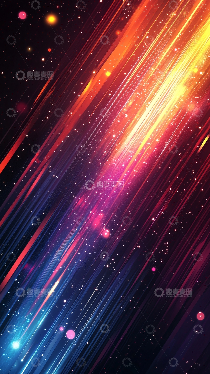 高清大图下载【趣麦麦图】绚丽光线与星光的交织