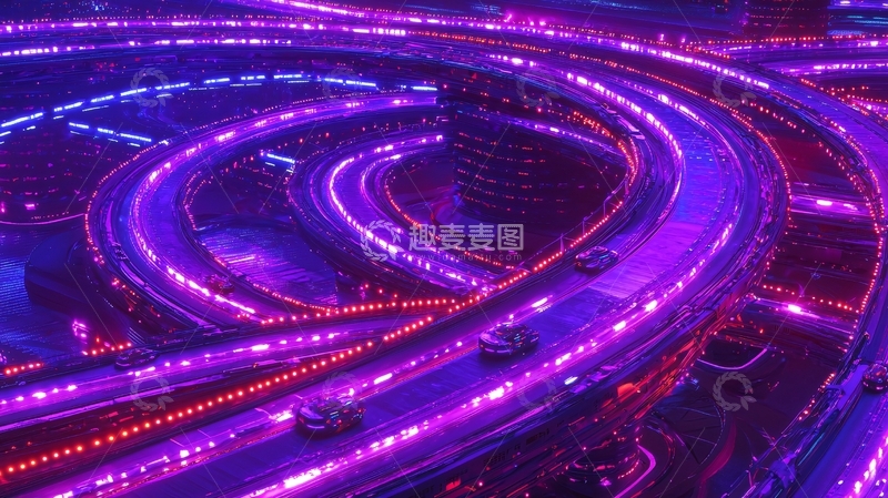 高清大图下载【趣麦麦图】紫色梦幻高速公路