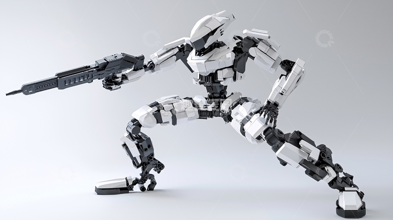 高清大图下载【趣麦麦图】持枪白色机械战甲