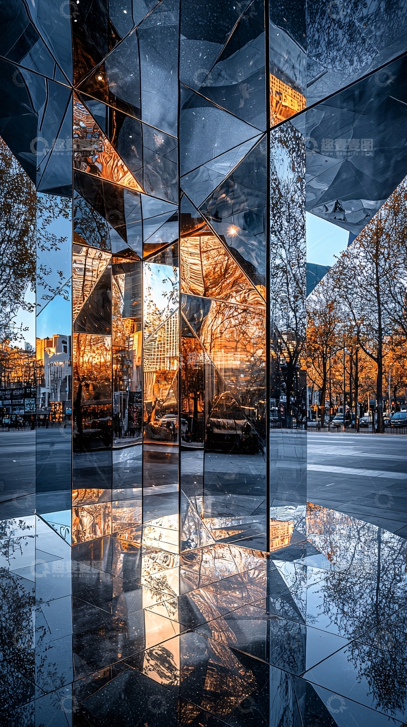 高清大图下载【趣麦麦图】镜面建筑反射城市景观