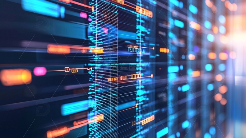 高清大图下载【趣麦麦图】流动的数字代码背景