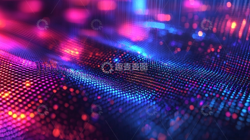 高清大图下载【趣麦麦图】霓虹光效下的数字纹理