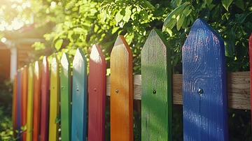彩色木栅栏