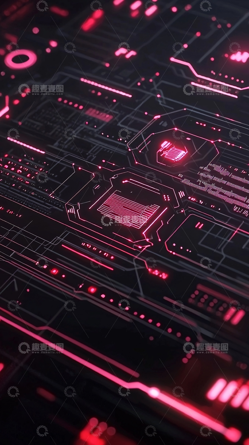 高清大图下载【趣麦麦图】科技感红色电路板