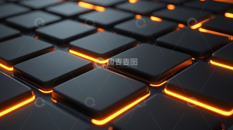 高清大图下载【趣麦麦图】发光的黑色方块阵列