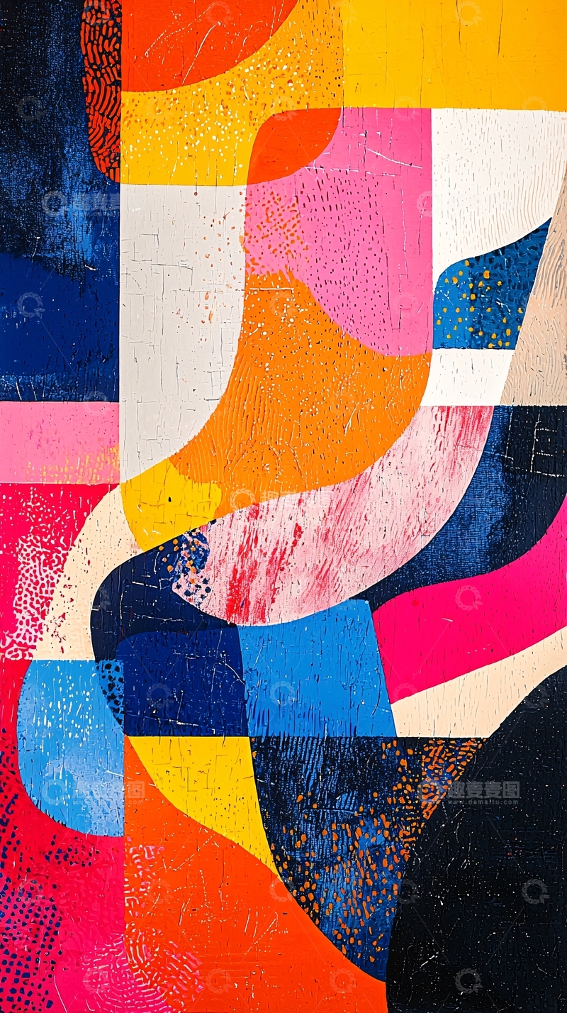 高清大图下载【趣麦麦图】抽象色块拼接