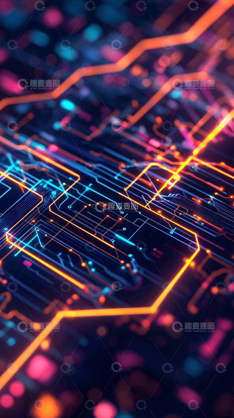 高清大图下载【趣麦麦图】科技感电路板高清壁纸