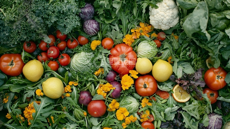 高清大图下载【趣麦麦图】新鲜丰收的各种蔬菜水果