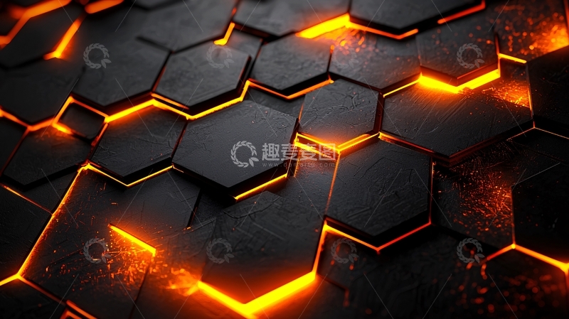 高清大图下载【趣麦麦图】黑金蜂巢纹理背景