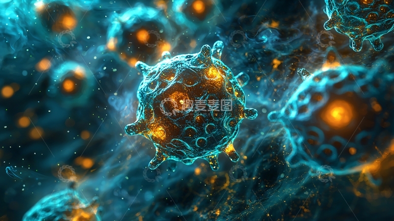 高清大图下载【趣麦麦图】显微镜下的病毒细胞