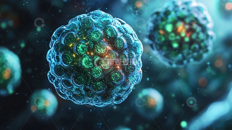 高清大图下载【趣麦麦图】微观病毒细胞结构图