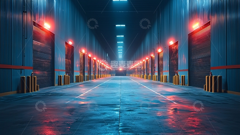 高清大图下载【趣麦麦图】工业风冷库内部走廊