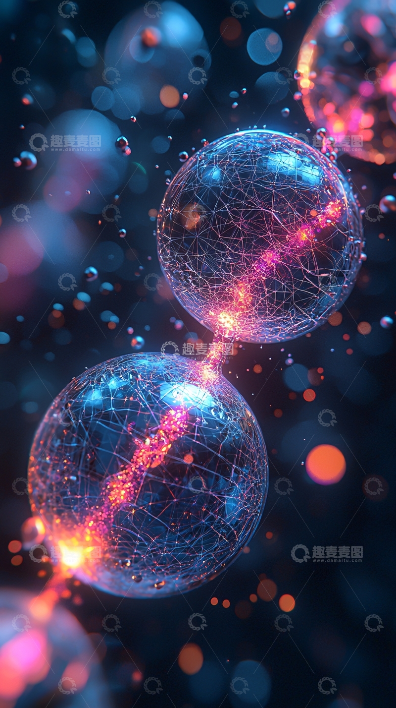 高清大图下载【趣麦麦图】未来科技感球体连接