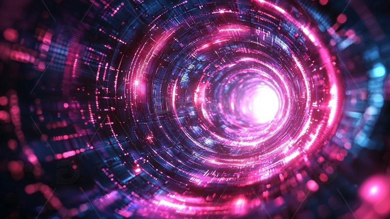 高清大图下载【趣麦麦图】炫彩科技感旋转隧道