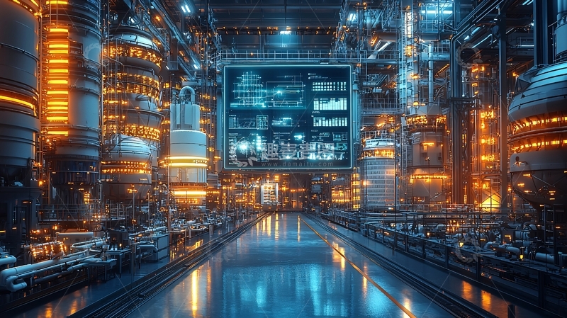 高清大图下载【趣麦麦图】未来工厂夜景照明