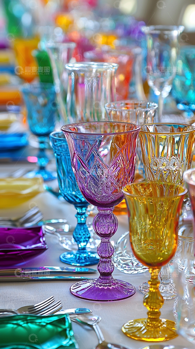 高清大图下载【趣麦麦图】彩色玻璃杯