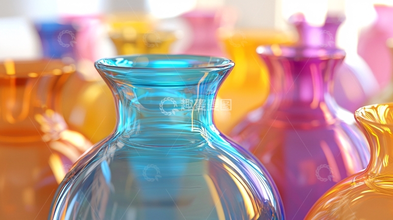 高清大图下载【趣麦麦图】彩色玻璃瓶