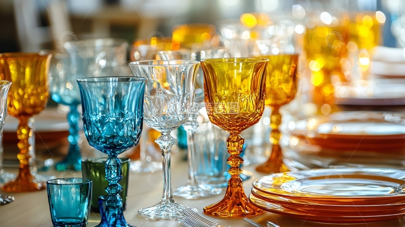 高清大图下载【趣麦麦图】彩色玻璃杯摆设