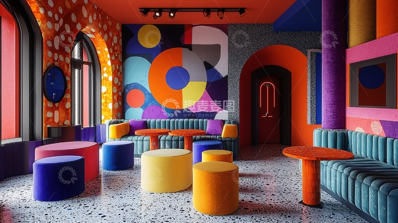 高清大图下载【趣麦麦图】色彩鲜艳室内设计