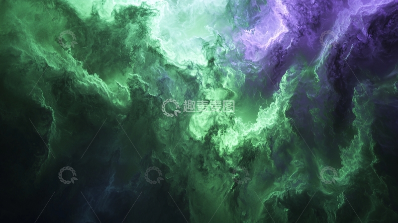 高清大图下载【趣麦麦图】梦幻紫绿烟雾