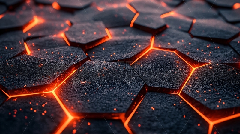 火山岩浆般的六边形纹理