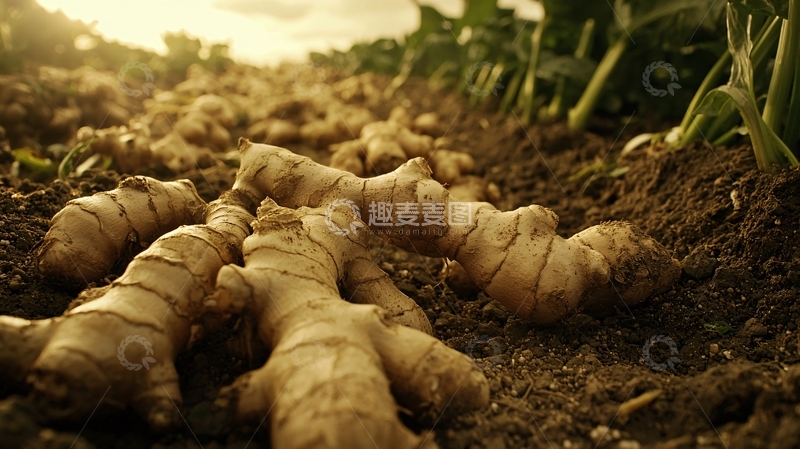 高清大图下载【趣麦麦图】田间收获的生姜